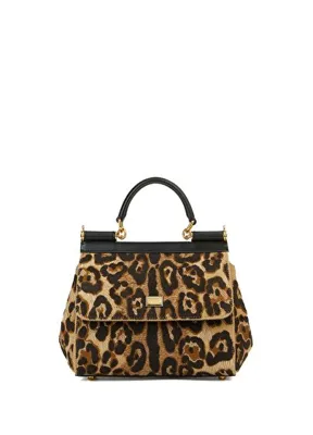 Dolce & Gabbana Medium Sicily Leopar Desenli Kadın Çanta