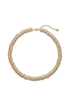 lissstudio Gold Işıltılı Kristal Taşlı Sıralı Kolye