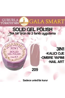 gala smart Kalıcı Oje Yeni Nesil Solid Gel Polish 3 in 1 NO:015