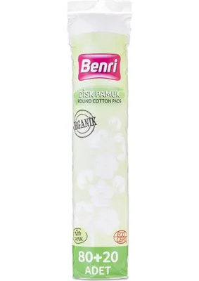 Benri Organik Makyaj Temizleme Pamuğu 80+20 Adet
