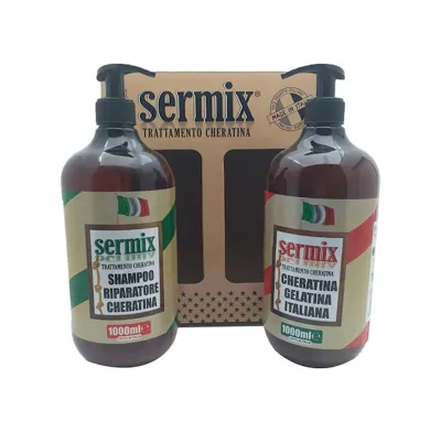 SERMİX Italyan Jel Keratin Şampuan 1 L + Brezilya Fön 1 L