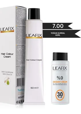 Lilafix Lil'afix  7.00  Yoğun Kumral Krem Tüp Boya-30 V Oksidan 60 ml