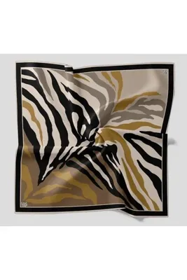 Levidor Zebra Desen Işıltılı Kristal Eşarp