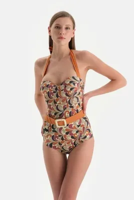 Dagi Kahverengi Straplez Kaplı Bikini Mayo