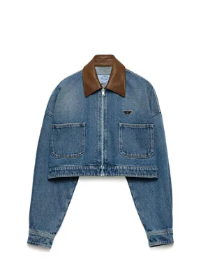 Prada Mavi Kadın Kısa Denim Ceket