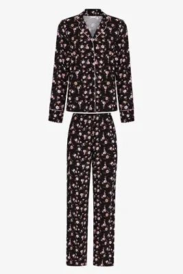 Penti Siyah Floral Dream Uzun Kollu Gömlek Pantolon Pijama Takımı