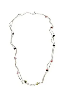 Söğütlü Silver Kadın Rodyumlu Renkli Zirkon Taşlı 100 Cm Kolye Kolye5424