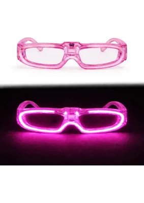 Milas Toptan Pembe LED Işıklı Parti Gözlüğü 3 Modlu – Glow - Gece Eğlence Gözlüğü