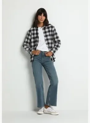 Colins High Rise Super Flare Fit   Kadın Mid İndigo Denim Jean Pantolon