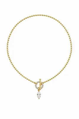 Charmist Lumiere Collection Marquise Zirkon Taşlı Çelik Üzeri Altın Kaplama Kolye