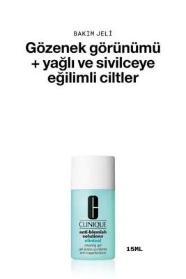 Clinique Anti-Blemish Solutions™ Clinical Siyah Nokta ve Görünümünü Azaltan Bakım Jeli 15 ml