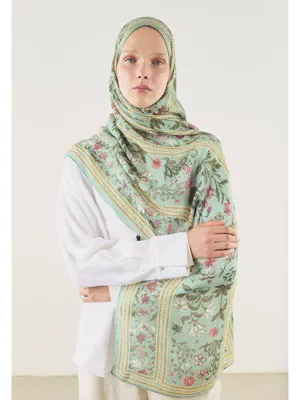Fresh Scarfs Flora Echo Desen Soft Viskon Şal Mint
