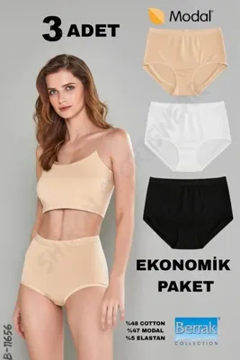 Shiron Sportswear&Company Yüksek Bel Toparlayıcı Modal Külot 6'lı Paket Premium Serisi - Berrak 11656