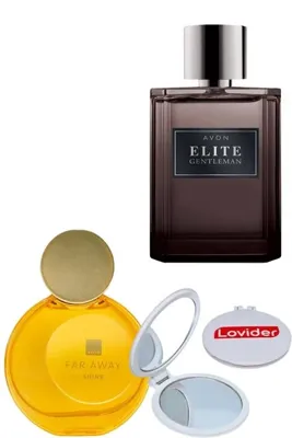 Avon Far Away Shine Kadın Parfüm EDP 50ml + Elite Gentleman Erkek Parfüm EDT 75ml + Lovider Cep Aynası