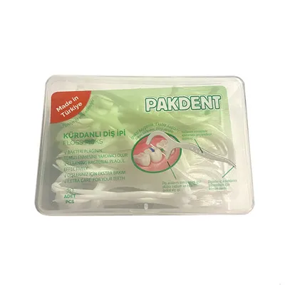 PAKDENT Kürdanlı Diş İpi 50 adet Kare