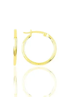 Söğütlü Silver Gümüş altın yaldızlı 25 Mm Şarnel Halka Küpe SGTL11446GOLD