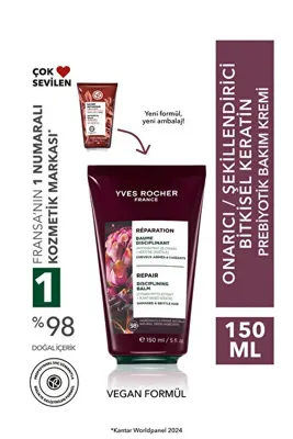 Yves Rocher Bitkisel Keratin Bakım Kremi - Tüm Saçlar/Onarıcı / Şekillendirici / Reparation -Prebiyotik,Vegan-15