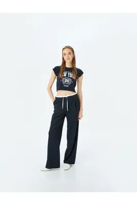 Koton Lacivert Kadın T-Shirt 5SAL10112IK