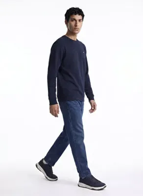U.S. Polo Assn. TANLEY Koyu Mavi Kadın Yüksek Bel Mom Fit Denim Pantolon