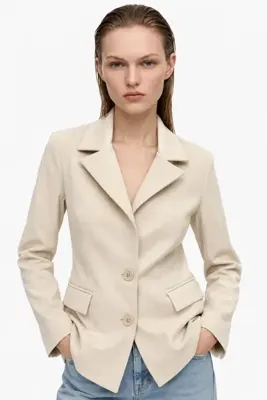 HAKKE Bele Oturan Dokuma Blazer CEKET
