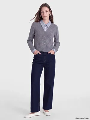 LCW Modest Yüksek Bel Wideleg Kadın Jean Pantolon