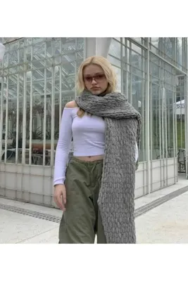 AidaAstrid Puffy El Örgüsü Atkı (60 farklı renk seçeneği )