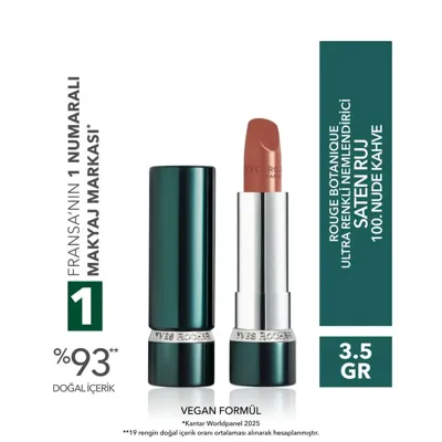 Yves Rocher Couleurs Nature Rouge Botanique Ultra Renkli Nemlendirici Saten Ruj - E Vitamini , Omega 3&6&9 -Vegan 3.5 g