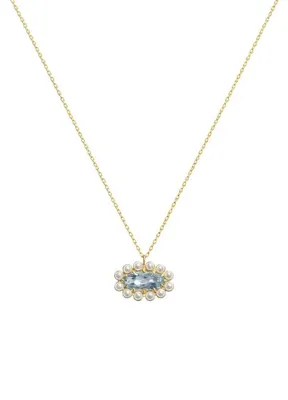 Alegoria Jewellery Arabella Topaz İnci 14 Ayar Altın Kadın Kolye