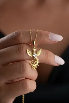 Silvano Jewelry 925 Ayar Gümüş Küllerinden Yeniden Doğan Yeniden Başlangıçlar Anka Kuşu Özel Tasarım Kolye