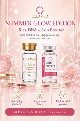 Eclamed Summer Glow Edition - Rice DNA + Skin Booster Cilt Bakım Seti | Nem, Canlılık ve Ton Eşitliği Görünümü