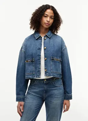 Tommy Hilfiger Mavi Kadın Denim Ceket WW0WW509621A9