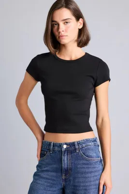 Defacto Fitted Bisiklet Yaka Ribana Basic Tişört