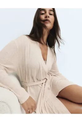 Marks & Spencer Pamuk Karışımlı Pointelle Sabahlık
