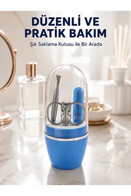 SORA GROUP Mavi Tırnak Bakım Seti Çok Amaçlı Manikür Pedikür Kiti