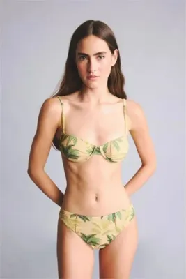DeFacto Regular Fit Çiçekli Simli Kumaş Bikini Alt G7032AX26SM