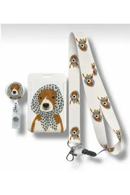 RoyalVance Puantiyeli Eşarplı Köpek Yoyo, Boyun Askı İpi ve Sürgülü Kartlık 3’lü Set