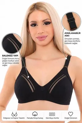 içtemoda Pamuklu Penye Telsiz Desteksiz Dolgusuz Pedsiz Kapsız Toparlayıcı Minimizer Sütyen SB1007