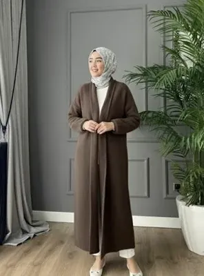 MODANURSEDA Triko Hırka - Kahverengi - MODANURSEDA