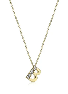 Foen Timeless Initials B Harfli Pırlanta Taşlı 14 Ayar Altın Kadın Kolye