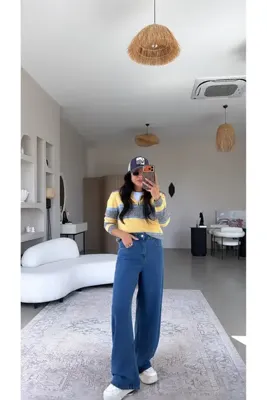 Buket Teke Düz Mavi Tensel Jean