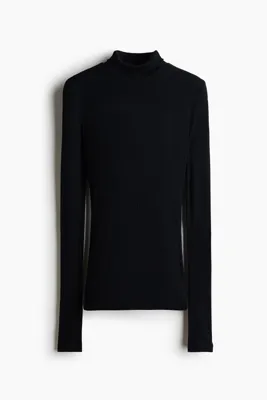H&M İpek Karışımlı ve Yarım Balıkçı Yakalı Üst