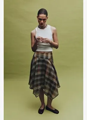 DeFacto Ekose Normal Bel Modal Etek