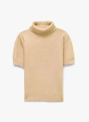 Koton 7WAK90787HT Bej Kadın Dik Yaka Regular Fit Triko Kazak