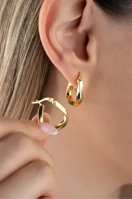 Silvano Jewelry 925 Ayar Gümüş U Şekil Taşsız Küpe