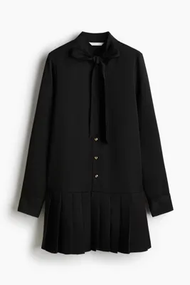 H&M Pileli Etekli Gömlek Elbise