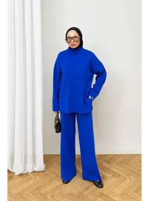 Melike Tatar Basic Triko Takım 94-5009 MAVİ