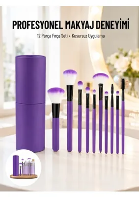 Uravas Store Uraselect 12 Parça Makyaj Fırçası Yumuşak Kıllı Profesyonel Fırça Seti Yüksek Kaliteli Pürüzsüz