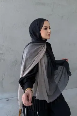 ALLURİNG THE BETTER ONE Degrade Konfor Şal Siyah&Bej