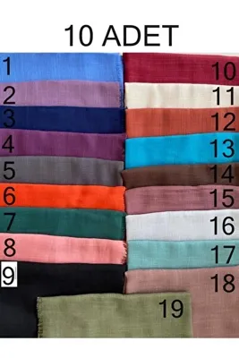 Scarf Box Flamlı Eşarp 10'lu Paket Hediyelik Dağıtmalık Pamuklu Yazma Eşarp 100x100cm