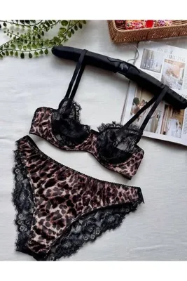 Freya Leopar Dantelli Balenli Kapsız Külotlu Sütyen Takım